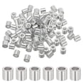 thumbnail image 1 of Uxcell Aluminum Crimping Loop Sleeve Wire Rope Stop Sleeve Round Crimp Ferrules for Wire Rope 0.14 inch, 1 of 7