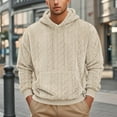 thumbnail image 2 of Mens Big and Tall Hoodies Pullover Fall Casual Oversized Long Sleeve Hooded Sweatshirt with Pockets for Men (Khaki S), 2 of 5