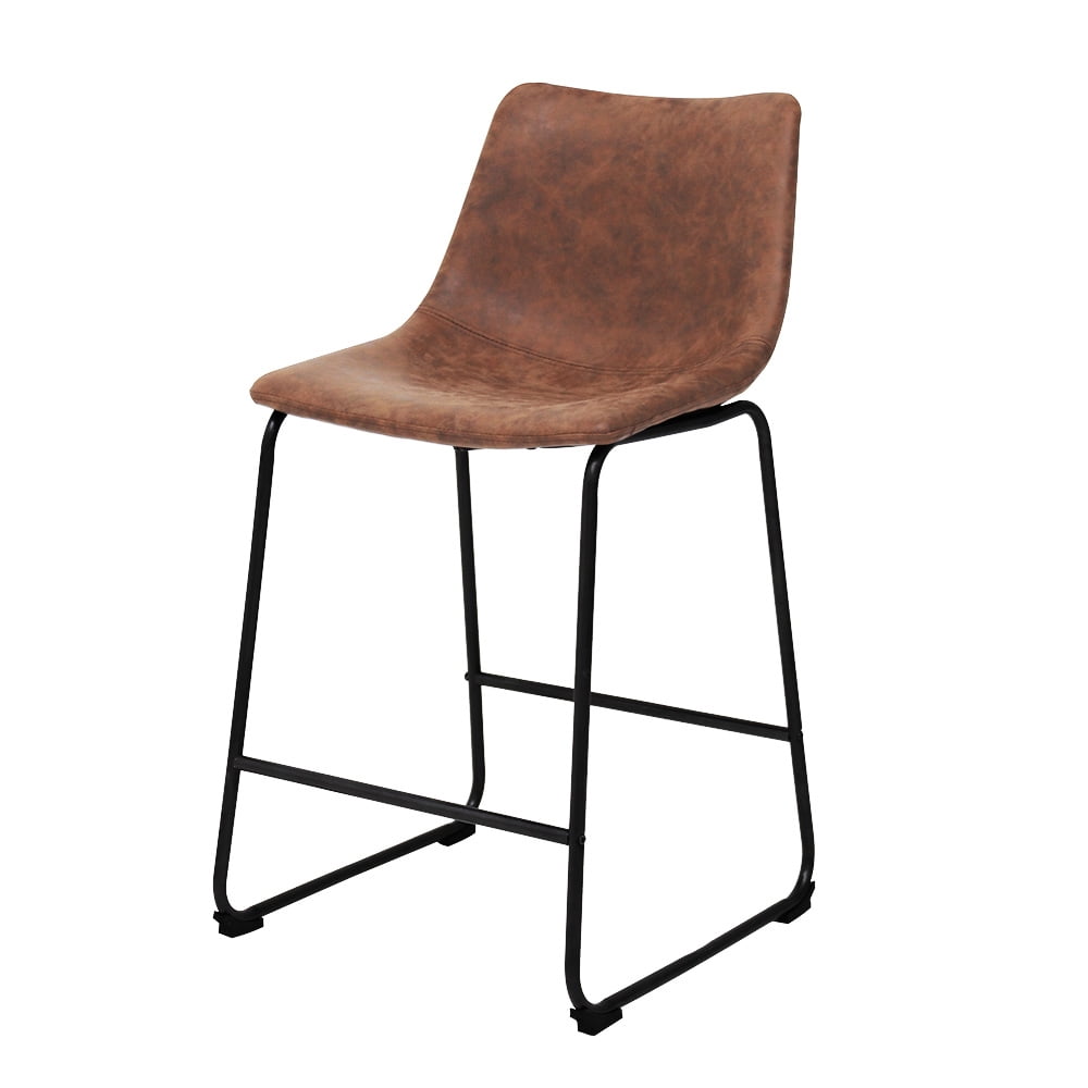 Abble 24" Camel Faux Leather Counter & Bar Stool(Set of 2)