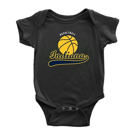 

Cute Indiana Baby Outfits Basketball Fan Sports Baby Clothes (Black 0-3 Monthes)