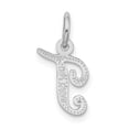 thumbnail image 2 of Auriga Fine Jewelry 14K White Gold Casted Letter T Initial Charm Pendant for Women, 2 of 6