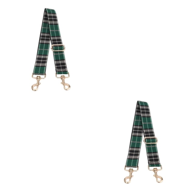 Qarigey Bolso de hombro largo para mujer, correa de repuesto para bandolera de lona ancha, gancho giratorio de Metal DIY para bolso de cheque verde 2piezas