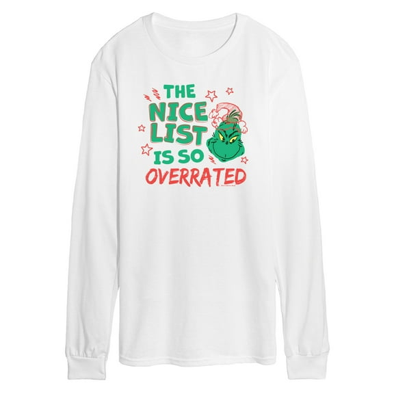 Dr. Seuss The Grinch - Christmas - Nice List Is Overrated - Men's Long Sleeve T-Shirt