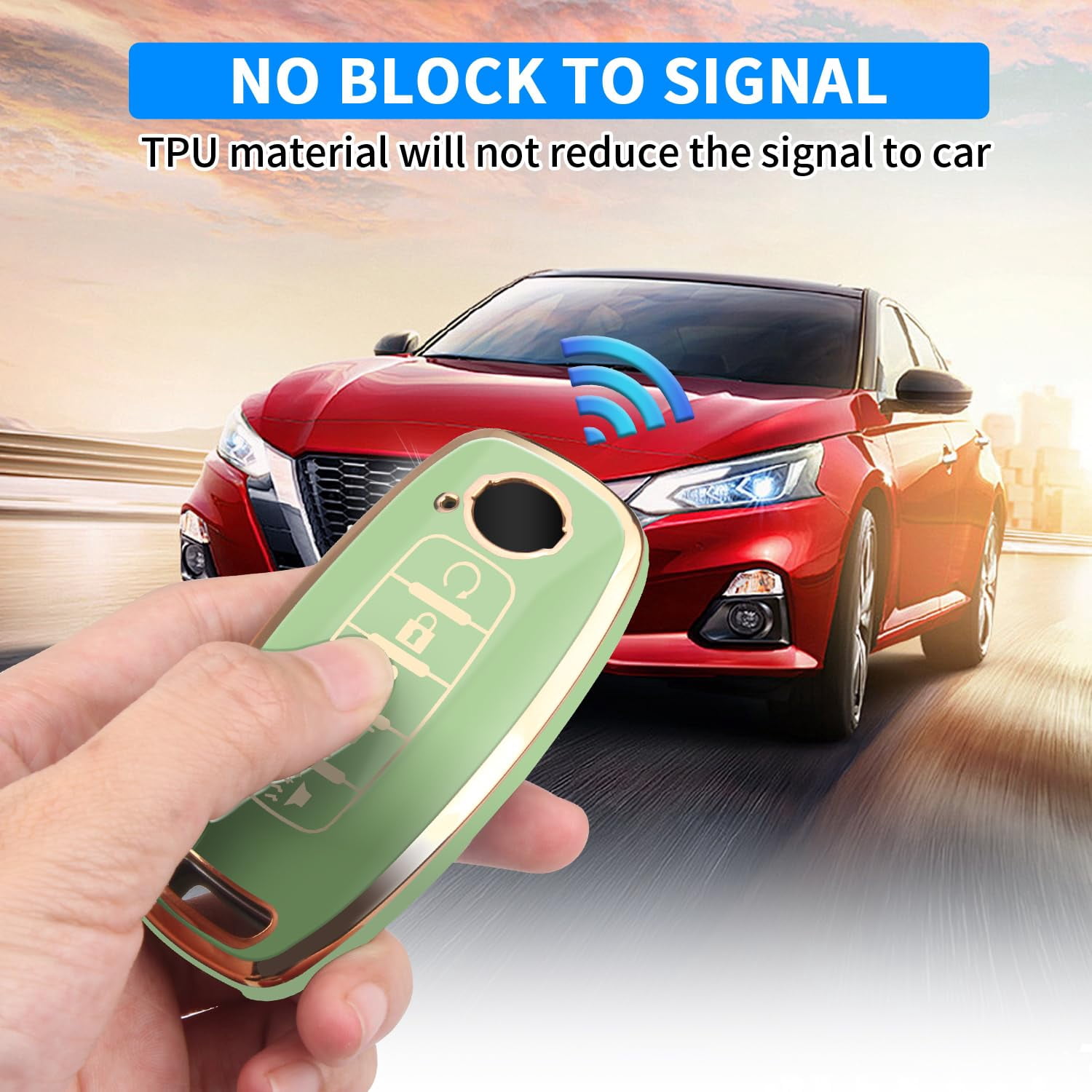 Key Fob Cover for Nissan,Car Key Fob Protector 5 Buttons Key Case Protection Compatible with 2023 2024 Pathfinder Rogue Metal Keychain Remote Key Accessories Protector