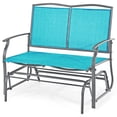 thumbnail image 1 of Gymax Patio Glider Rocking Bench Double 2 Person Chair Loveseat Garden Grey Turquoise, 1 of 9