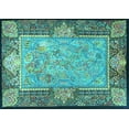 thumbnail image 1 of Ahgly Company Indoor Rectangle Persian Turquoise Blue Traditional Area Rugs, 5' x 8', 1 of 4