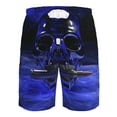thumbnail image 6 of Kll Steel Skull Men'S Casual Summer Beach Shorts Hawaiian Shorts With Pockets-Large, 6 of 9