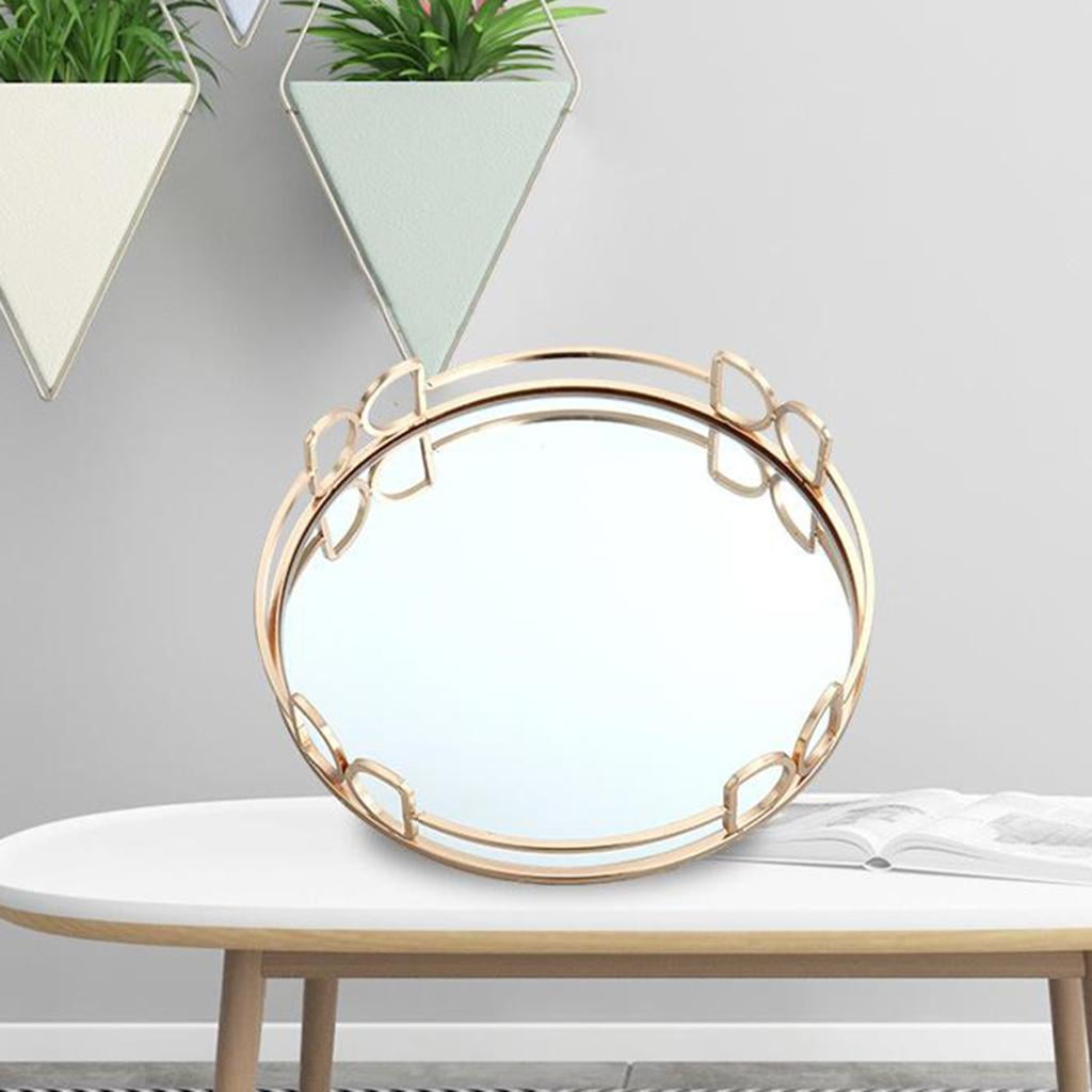 Bunblic Round Mirror Serving Tray Nordic Style Jewelry Tray Necklace Earrings Rings Bracelet Tray 250mm Other 250mm