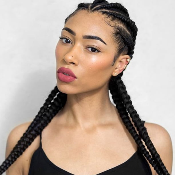 CRAFTHROU 2Ud Extensión De Ponytail Sintético Negro Fácil De Usar Y Natural