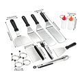 thumbnail image 3 of Barbecue Complete Grilling with Stainless Steel Spatula Tongs Fork Basting Brush Cleaning Scraper Heat Handle, 3 of 8