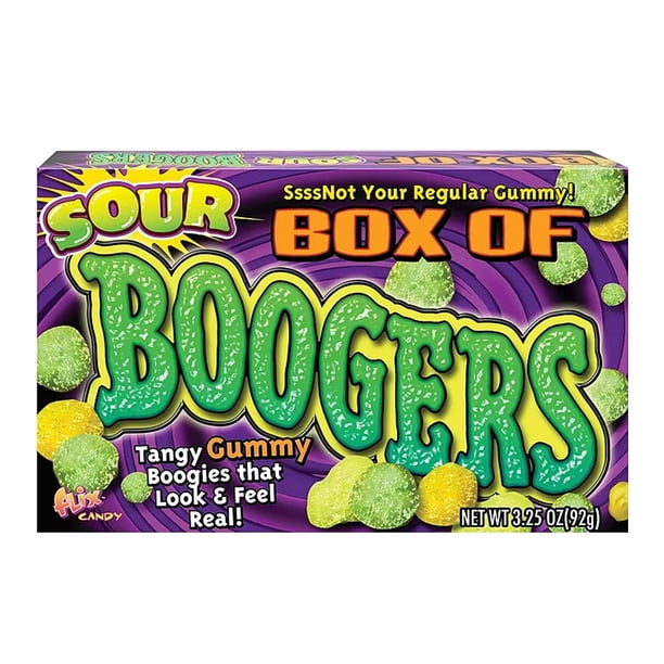 Flix Candy Halloween Sour Box of Boogers Gummies Candy, 3.25 Ounce