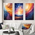 thumbnail image 1 of Designart "Lyrical Sunset Yellow Orange Abstraction II" Abstract Framed Wall Art Set Of 3 - Yellow Lyrical Abstraction Frame Gallery Set For Office Decor, 1 of 6