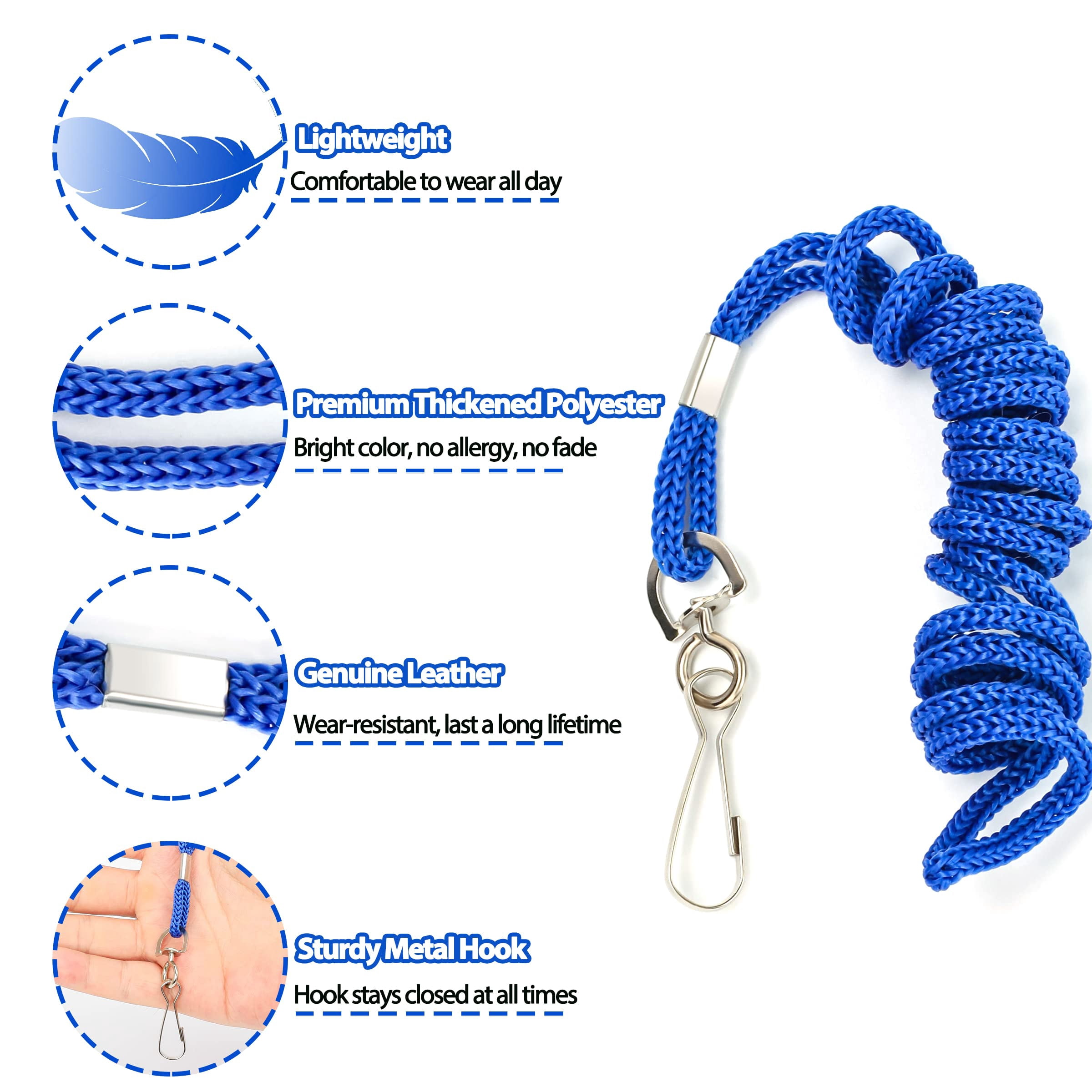 Id Blue Lanyards Safety Badge Lanyard 36" With Swivel Hook 100 Pack