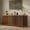 Brown+Gold + MDF, variant on 63" Fluted Sideboard Cabinet, Walnut Buffet Credenza with Gold Trim - Faux Marble Top