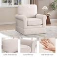 thumbnail image 6 of Ebello 30" Swivel Accent Chair, Wide Bohemian Cotton Blend Vertical Arm Accent Chairs for Adults, White, 6 of 9
