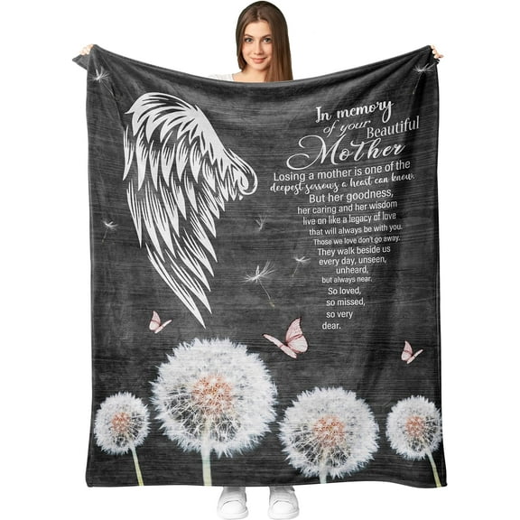 Memorial Gifts for Loss of Mother, Bereavement Gifts, Sympathy Gifts for Loss of Mom, Mom Memorial Grief Gifts Blanket 50"x60", Loss of a Mother Sympathy Gifts Throw, Remembrance Gift for Loss