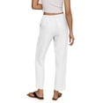 thumbnail image 2 of Hat and Beyond Women's Classic Slim-Fit Linen Pants with Waist Band, 2 of 6