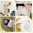thumbnail image 5 of Flower Floral Sliding ID Badge Holder Plastic Card Case Holder Clear Window Detachable Vertical Protector for Women Nurse Teacher Student Key ID Office Worker Yellow DIY, 5 of 9