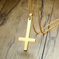 thumbnail image 7 of Inverted Cross Necklace, Stainless Steel Gold Cross of Saint Peter Pendant Necklace, 7 of 7