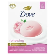 Dove Beauty Bar Soap for Women Renewing Peony &Rose Oil All Skin, 3.75 oz 8 Bars