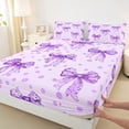 thumbnail image 3 of Manfei Cute Bow Girl 4pcs Bed Sheets,Dreamy Polka Dots King Sheets,Kawaii Ribbon Bow Knot Super Cozy Sheet Set,Luxury Bedroom Decor, 3 of 7