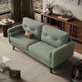 thumbnail image 6 of 64" Loveseat Sofa, Mid Century Modern Couch Comfy Love Seat Couches for Living Room, 2 Seater Deep Seat Couch Linen Upholstered Couch for Bedroom Office Small Space, 6 of 8