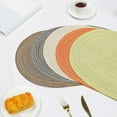 thumbnail image 3 of KDFWDM Oval Woven Placemats, Oval Plate Charger Cotton Heat Resistant Non-Slip Weave Place Mats Farmhouse Straw Braided Rattan Tablemats Wicker Placemats for Dining, 3 of 8