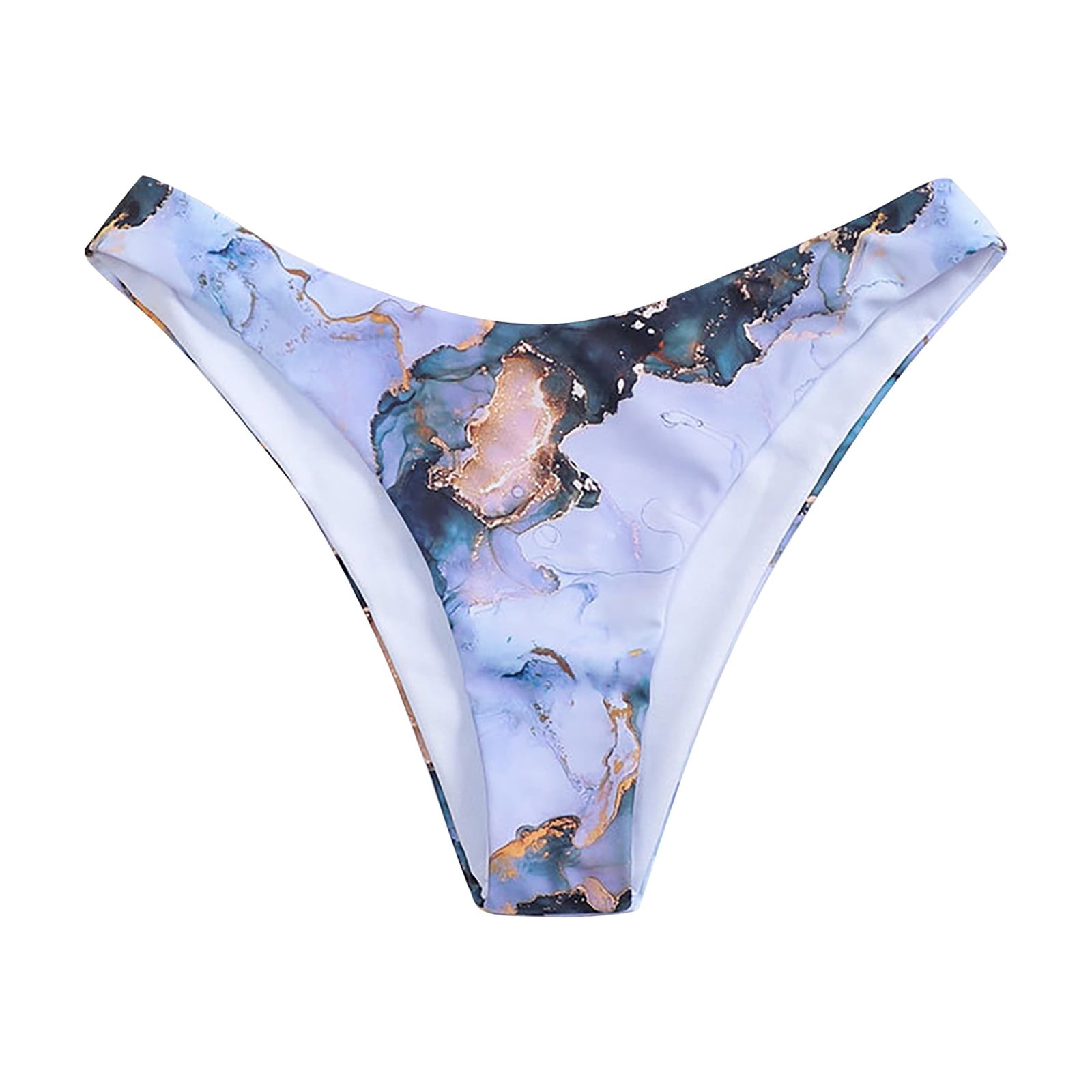 B91xZ High Waisted Bikini Bottoms Women's High Cut Swimwear Print Beach