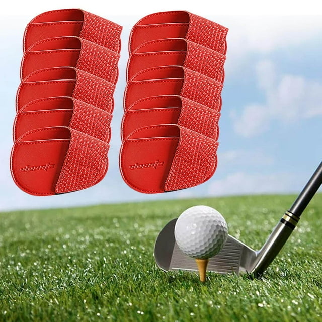 Dalazy Golf Head Covers PU Portable Protector for Athlete Travel Golf Training Red Small