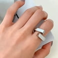 thumbnail image 6 of Geometric Adjustable Silver Plated Ring Unisex Fashion Accessory Statement Index Finger Ring Cool Design Everyday Wear, 6 of 7