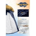 thumbnail image 3 of Chrisuno Girls Winter Coats Lightweight Durable Puffer Outerwear Jacket Children Long Active Windbreaker With Hooded Navy Blue 4-5, 3 of 5