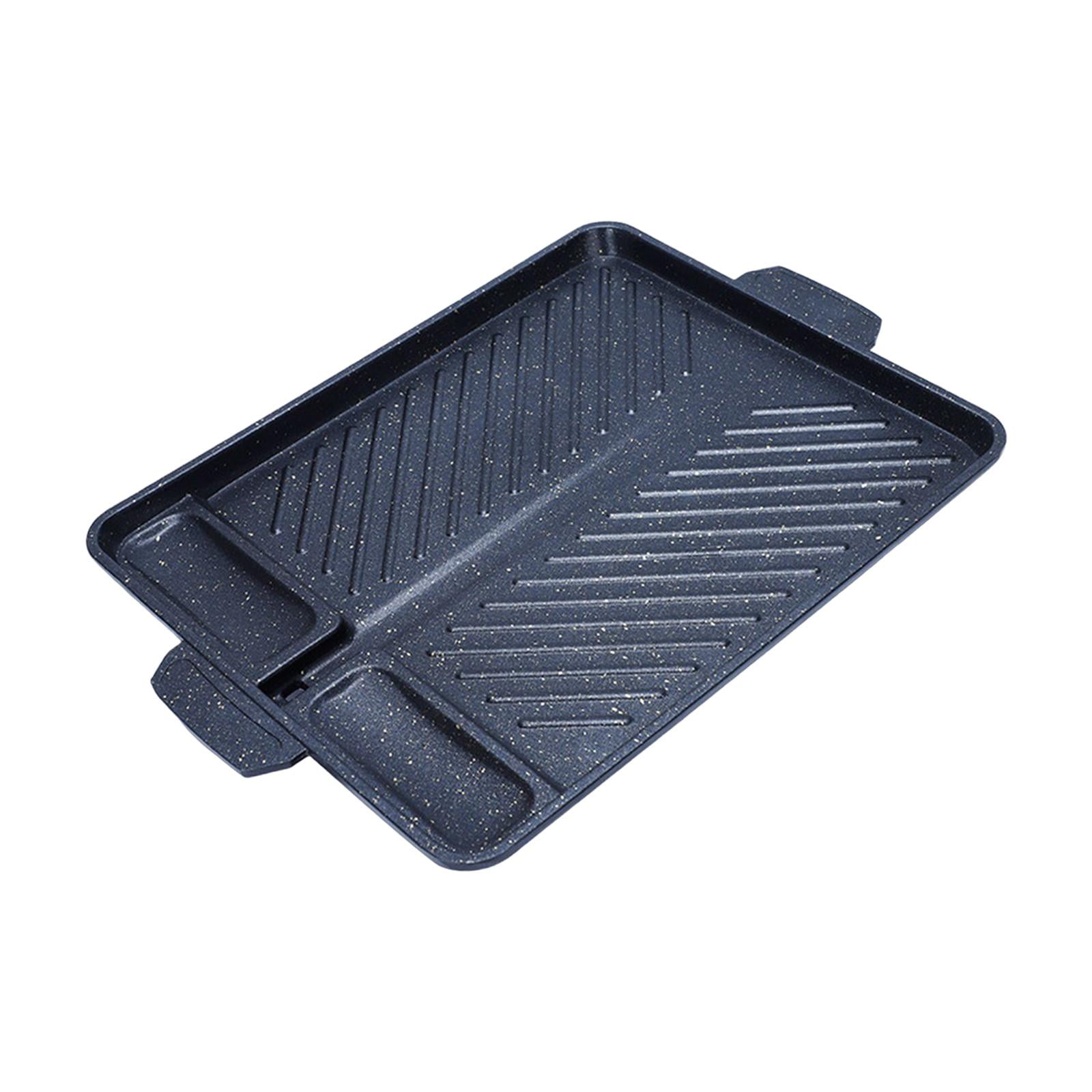 BLACKDEER Iron Baking Pan Portable Korean BBQ Grill Pan Non-Stick Charcoal  Grill Plate Cooker Party Picnic Terrace Beach Tray