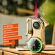 thumbnail image 2 of Multifunctional Key Chain Bottle Opener | 5-in-1 Windproof Double Torch Lighter with LED Colored Light & Real Watch | Sturdy Heavy-Duty Design | Butane Gas Refillable | 76 × 39.5 × 17mm, 2 of 7