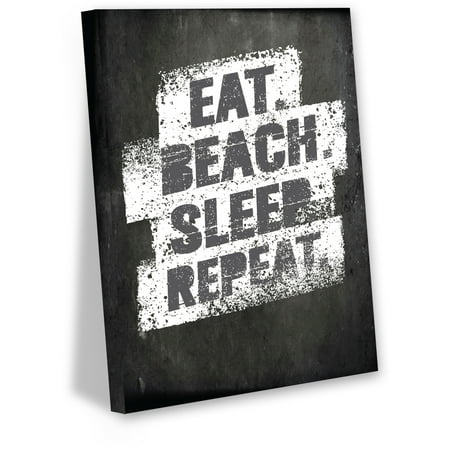 Awkward Styles Eat Beach Sleep Repeat Canvas Wall Art Gifts For Beach House Holiday Vibes Decor Inspirational Quotes Wall Decor Motivational Wall Art