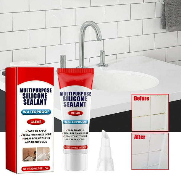 Sellador multifuncional para encimeras de cocina, baños, inodoros, resistente al agua y hermoso adhesivo para azulejos, 120 ml.