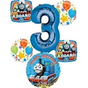 MAYFLOWER PRODUCTS Thomas the Train Party Supplies 3rd Birthday Sing A Tune Tank Engine Balloon Bouquet Decorations