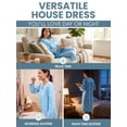 thumbnail image 5 of Casual Nights - Housecoats For Women, Snap Front Dusters For Women, Pure Cotton House Dresses For Elderly & Young with 2 Pockets, Blue Floral 3X, 5 of 7