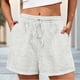 thumbnail image 5 of Pantalones Cortos de Cintura Elástica de las Mujeres con Bolsillos Ojos Sueltos Bottoms de Verano de Doble Bolsillo Casual para Uso Diario, 5 of 6