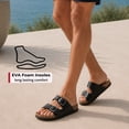 thumbnail image 4 of Alpine Swiss Mens Double Strap Slide Sandals with EVA Sole - Flat Casual Comfort Shoes, Woven Black, 4 of 8