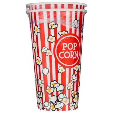 Family Home Popcorn Plastic Container Cups (Set of 6)