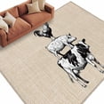 thumbnail image 2 of 6'x9' Area Rugs, Farmhouse Wooden Grain Indoor Outdoor Area Rug for Living Room Bedroom, Vintage Country Cow Pig Chicken Beige Washable Bathroom Rugs Kitchen Floor Carpet Mats Home Decor Aesthetic, 2 of 8