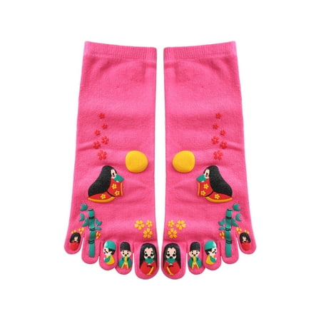 

Allegra K Women s 2 Pair Japanese Cartoon Print Five Toe Socks