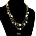 thumbnail image 3 of Mi Amore Layered, Gold-Tone Necklace With White Bead Accents; Includes Matching Dangle Earrings And Set Of Three Stretch, 3 of 3