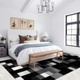 thumbnail image 2 of Modern Abstract Area Rugs, Black Gray White Geometry Carpet, Washable Non Slip Low Pile Soft Rug for Living Room Bedroom Decor Mat 4ftx6ft, 2 of 8