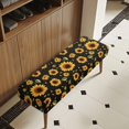 thumbnail image 3 of Psesaysky Soft Bench Seat Cover, Sunflowers Theme Poly Spandex Heavy Duty Bench Slipcover for Bedroom Dining Room, 3 of 9