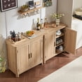 thumbnail image 5 of Joaxswe Farmhouse Sideboard and Buffets, Natural Oak Buffet Cabinet with 2 Doors and Adjustable Shelves, Accent Cabinet for Living Room Kitchen Entryway, 5 of 11