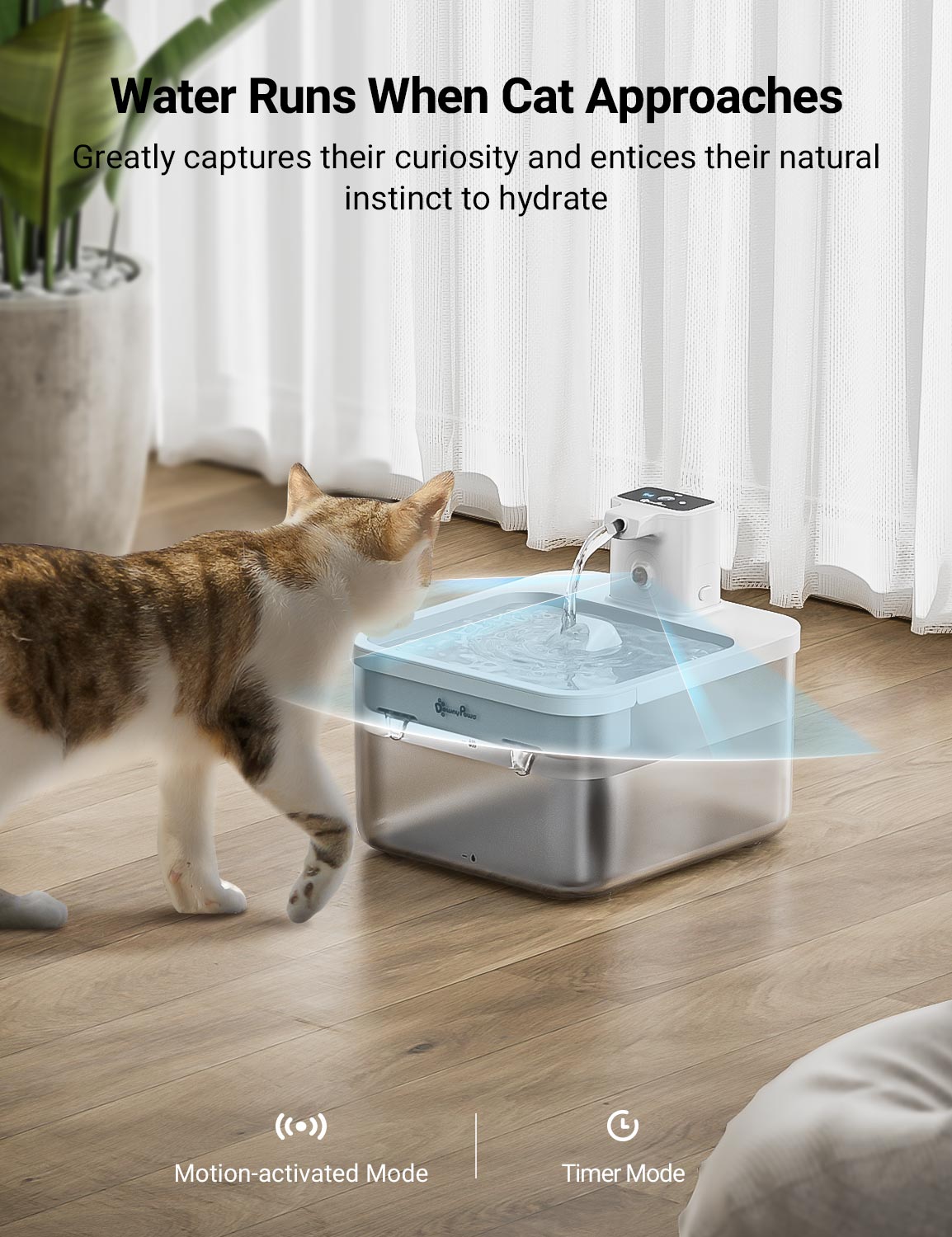 DownyPaws Wireless Cat Water Fountain White