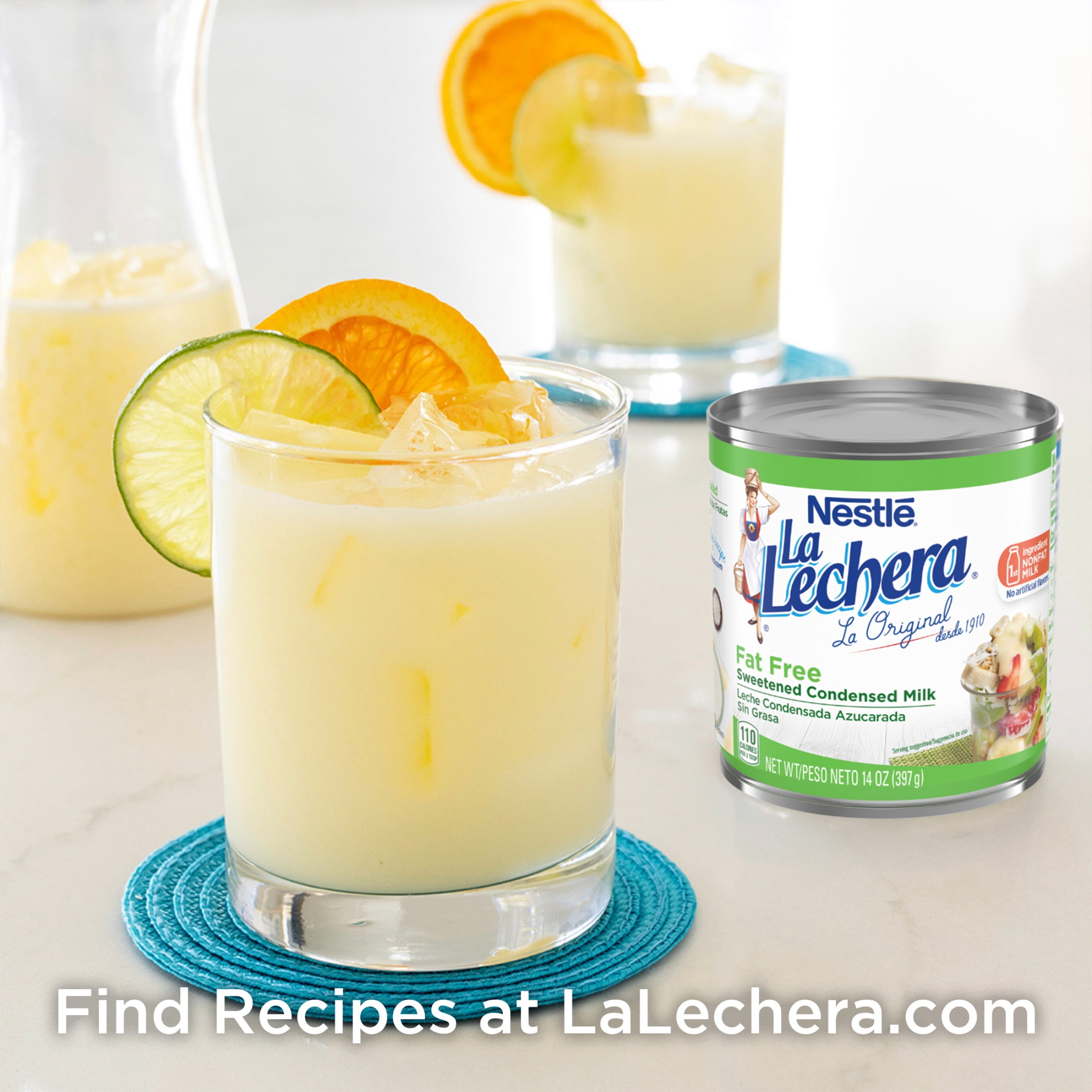 (5 pack) Nestle La Lechera Non Fat Sweetened Fat Free Condensed Milk for Valentine's Day Baking, 14 oz Can
