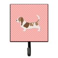 thumbnail image 1 of Caroline's Treasures Basset Hound Checkerboard Correa rosa o llavero BB3602SH4, pequeño, multicolor Caroline's Treasures BB3602SH4, 1 of 1