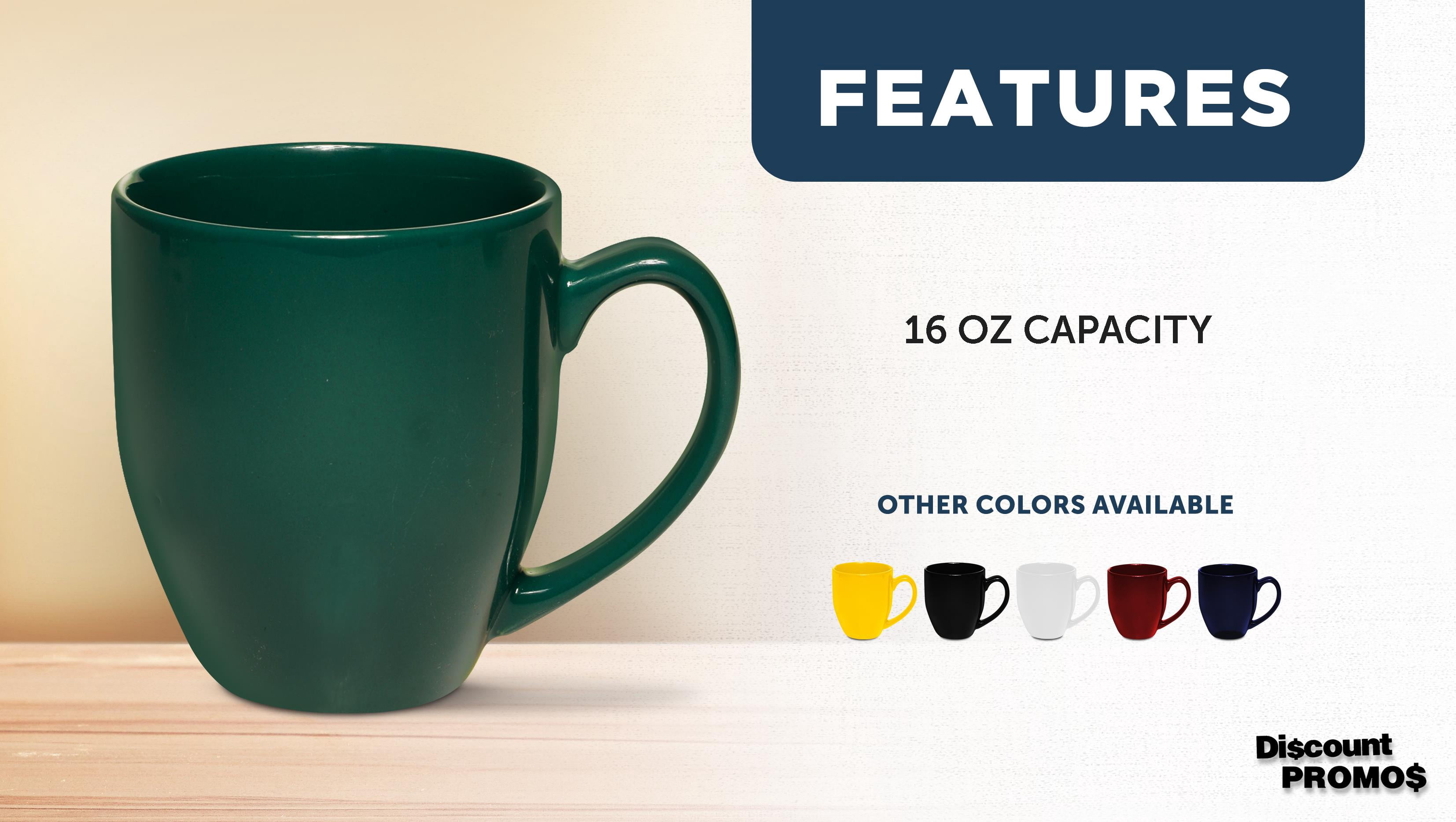 Large Coffee Cups 16 oz. Set of 10, Bulk Pack - Perfect for Tea, Espresso, Cappuccino, Hot Cocoa - Green
